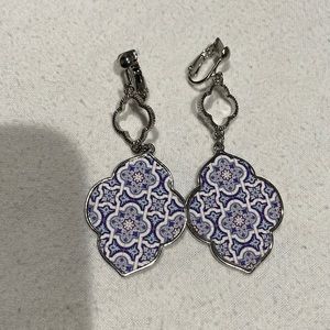 Purple clip on earrings